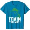 image:imageStar Wars Yoda Train You Must Green Graphic TShirt TShirtSapphire Blue