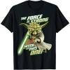 image:imageStar Wars Clone Wars Yoda Force Is Strong Graphic TShirt TShirtBlack