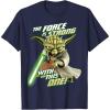 image:imageStar Wars Clone Wars Yoda Force Is Strong Graphic TShirt TShirtNavy Blue