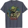 image:imageStar Wars Vintage Yoda Logo TShirtHeather Blue