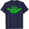 image:imageStar Wars Yoda Neon Tonal Green Oozing Face Drip TShirt TShirtNavy Blue