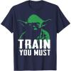 image:imageStar Wars Yoda Train You Must Green Graphic TShirt TShirtNavy Blue
