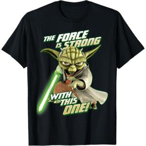 image:imageStar Wars Clone Wars Yoda Force Is Strong Graphic TShirt TShirtBlack