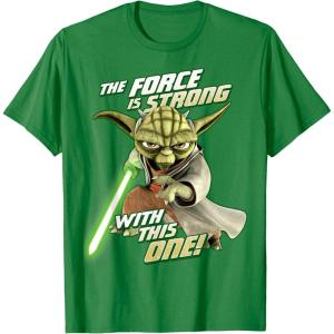 image:imageStar Wars Clone Wars Yoda Force Is Strong Graphic TShirt TShirtKelly Green