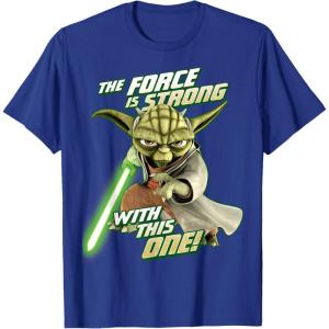 image:imageStar Wars Clone Wars Yoda Force Is Strong Graphic TShirt TShirtRoyal Blue