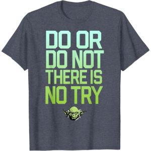 image:imageStar Wars Do Or Do Not There Is No Try Yoda Stamp TShirt TShirtHeather Blue