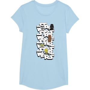 image:imageStar Wars Logo Darth Vader Yoda Kawaii Characters TShirt TShirtBaby Blue