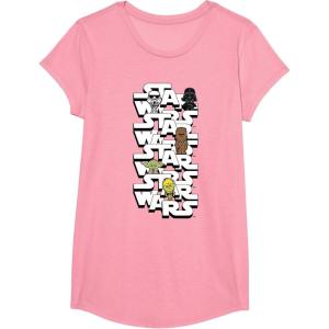 image:imageStar Wars Logo Darth Vader Yoda Kawaii Characters TShirt TShirtPink