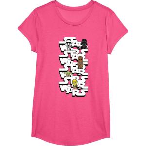 image:imageStar Wars Logo Darth Vader Yoda Kawaii Characters TShirt TShirtPink Heather
