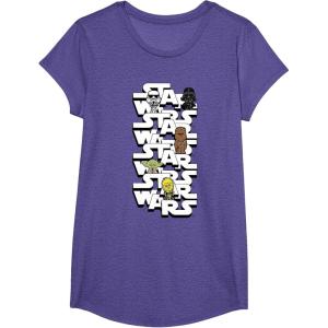 image:imageStar Wars Logo Darth Vader Yoda Kawaii Characters TShirt TShirtPurple Heather