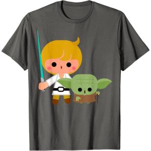 image:imageStar Wars Luke Yoda Cute Cartoon Jedi In Training TShirt TShirtAsphalt Grey