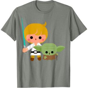 image:imageStar Wars Luke Yoda Cute Cartoon Jedi In Training TShirt TShirtOlive Heather