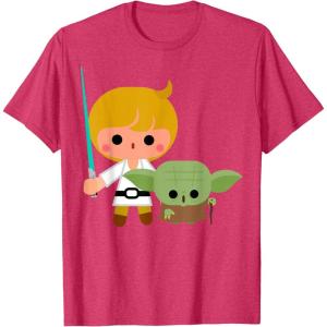 image:imageStar Wars Luke Yoda Cute Cartoon Jedi In Training TShirt TShirtRed Heather