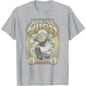 image:imageStar Wars Master Yoda Seventies Retro Poster TShirtHeather Grey