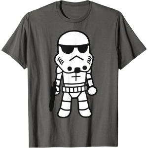 image:imageStar Wars Stormtrooper Cute Cartoon Style Graphic TShirt TShirtAsphalt Grey