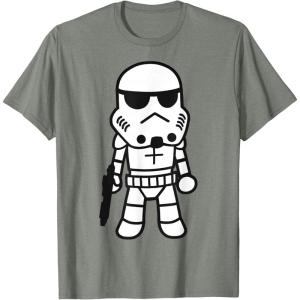 image:imageStar Wars Stormtrooper Cute Cartoon Style Graphic TShirt TShirtOlive Heather