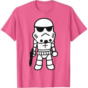 image:imageStar Wars Stormtrooper Cute Cartoon Style Graphic TShirt TShirtPink Heather