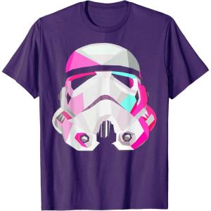 image:imageStar Wars Stormtrooper GeometricPrism Helmet Graphic TShirt TShirtPurple