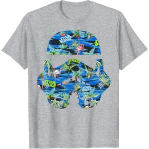 image:imageStar Wars Stormtrooper Hawaiian Print Helmet Graphic TShirt TShirtHeather Grey