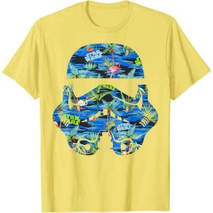image:imageStar Wars Stormtrooper Hawaiian Print Helmet Graphic TShirt TShirtLemon Yellow