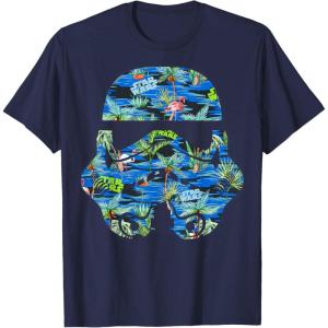 image:imageStar Wars Stormtrooper Hawaiian Print Helmet Graphic TShirt TShirtNavy Blue