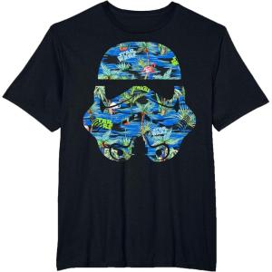 image:imageStar Wars Stormtrooper Hawaiian Print Helmet TShirt C1 TShirtBlack