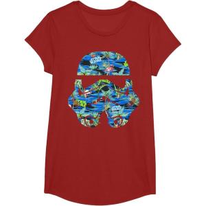 image:imageStar Wars Stormtrooper Hawaiian Print Helmet TShirt C1 TShirtCranberry Red