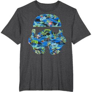 image:imageStar Wars Stormtrooper Hawaiian Print Helmet TShirt C1 TShirtDark Heather Grey
