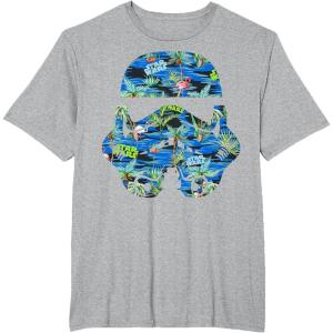 image:imageStar Wars Stormtrooper Hawaiian Print Helmet TShirt C1 TShirtHeather Grey