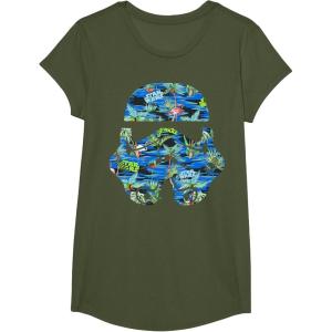 image:imageStar Wars Stormtrooper Hawaiian Print Helmet TShirt C1 TShirtOlive Green