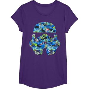 image:imageStar Wars Stormtrooper Hawaiian Print Helmet TShirt C1 TShirtPurple
