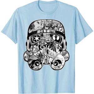 image:imageStar Wars Stormtrooper Helmet Comic Collage Graphic TShirtBaby Blue