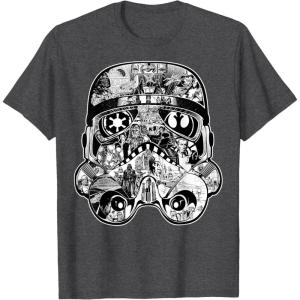 image:imageStar Wars Stormtrooper Helmet Comic Collage Graphic TShirtDark Heather Grey