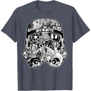 image:imageStar Wars Stormtrooper Helmet Comic Collage Graphic TShirtHeather Blue