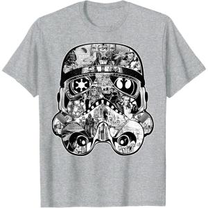 image:imageStar Wars Stormtrooper Helmet Comic Collage Graphic TShirtHeather Grey
