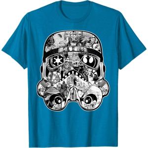 image:imageStar Wars Stormtrooper Helmet Comic Collage Graphic TShirtSapphire Blue