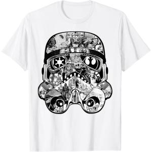 image:imageStar Wars Stormtrooper Helmet Comic Collage Graphic TShirtWhite