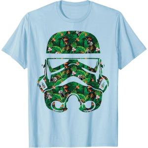 image:imageStar Wars Stormtrooper Tropical Helmet Floral Fill TShirt TShirtBaby Blue