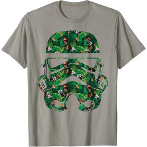 image:imageStar Wars Stormtrooper Tropical Helmet Floral Fill TShirt TShirtSlate Grey
