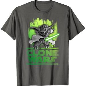 image:imageStar Wars The Clone Wars Yoda Attack TShirtAsphalt Grey