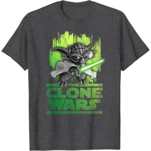 image:imageStar Wars The Clone Wars Yoda Attack TShirtDark Heather Grey