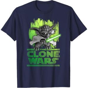 image:imageStar Wars The Clone Wars Yoda Attack TShirtNavy Blue
