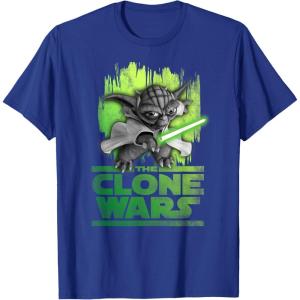 image:imageStar Wars The Clone Wars Yoda Attack TShirtRoyal Blue