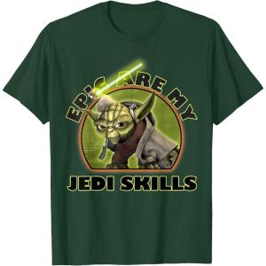 image:imageStar Wars The Clone Wars Yoda Epic Are My Jedi Skills TShirtDark Green