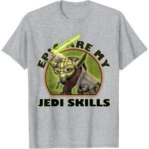 image:imageStar Wars The Clone Wars Yoda Epic Are My Jedi Skills TShirtHeather Grey