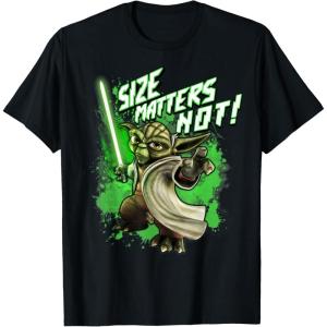 image:imageStar Wars The Clone Wars Yoda Size Matters Not TShirtBlack