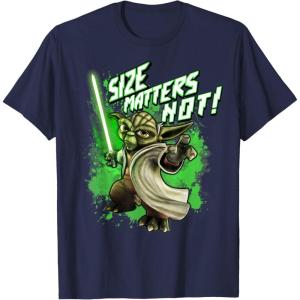 image:imageStar Wars The Clone Wars Yoda Size Matters Not TShirtNavy Blue