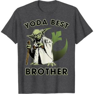 image:imageStar Wars Yoda Best Brother Rebel Logo TShirtDark Heather Grey