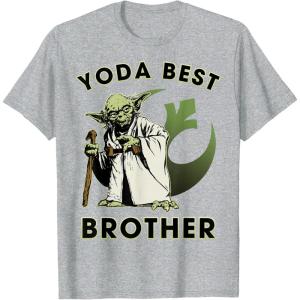 image:imageStar Wars Yoda Best Brother Rebel Logo TShirtHeather Grey