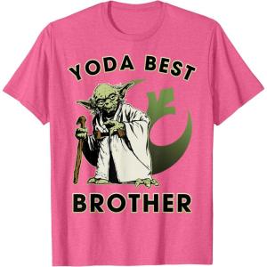image:imageStar Wars Yoda Best Brother Rebel Logo TShirtPink Heather